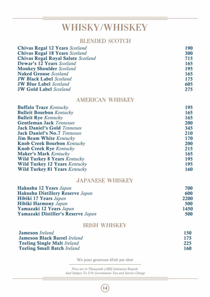 nautilus bar jakarta menu