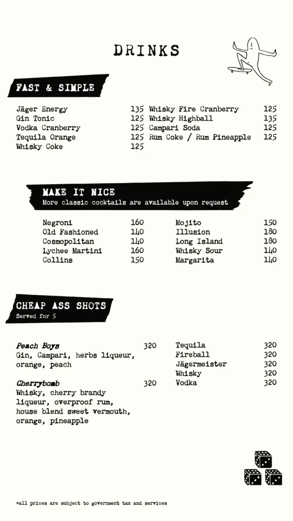 duckdown bar menus