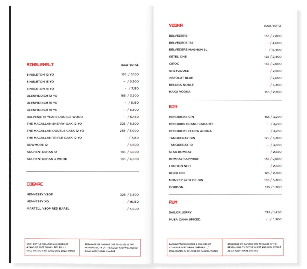 vault jakarta menu