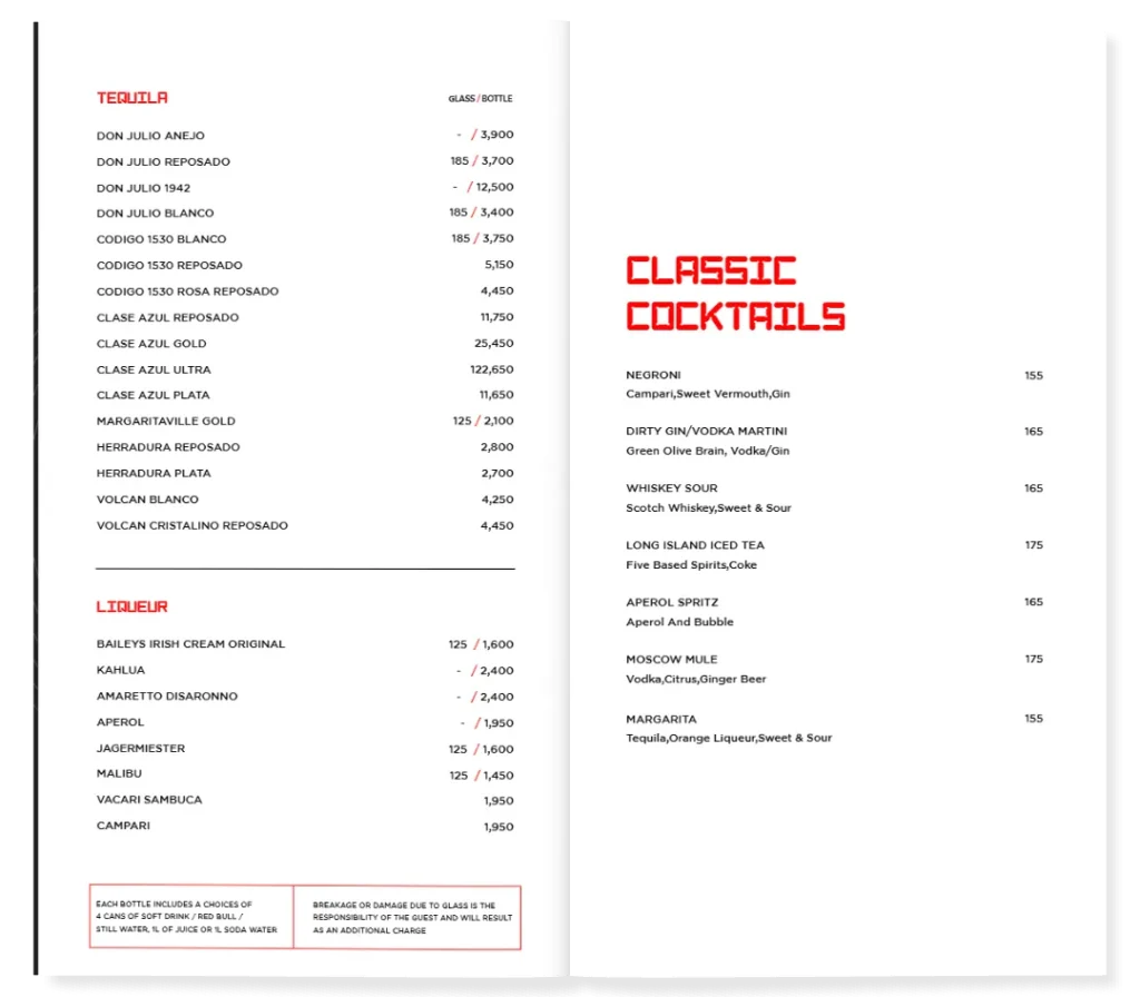 vault jakarta menu