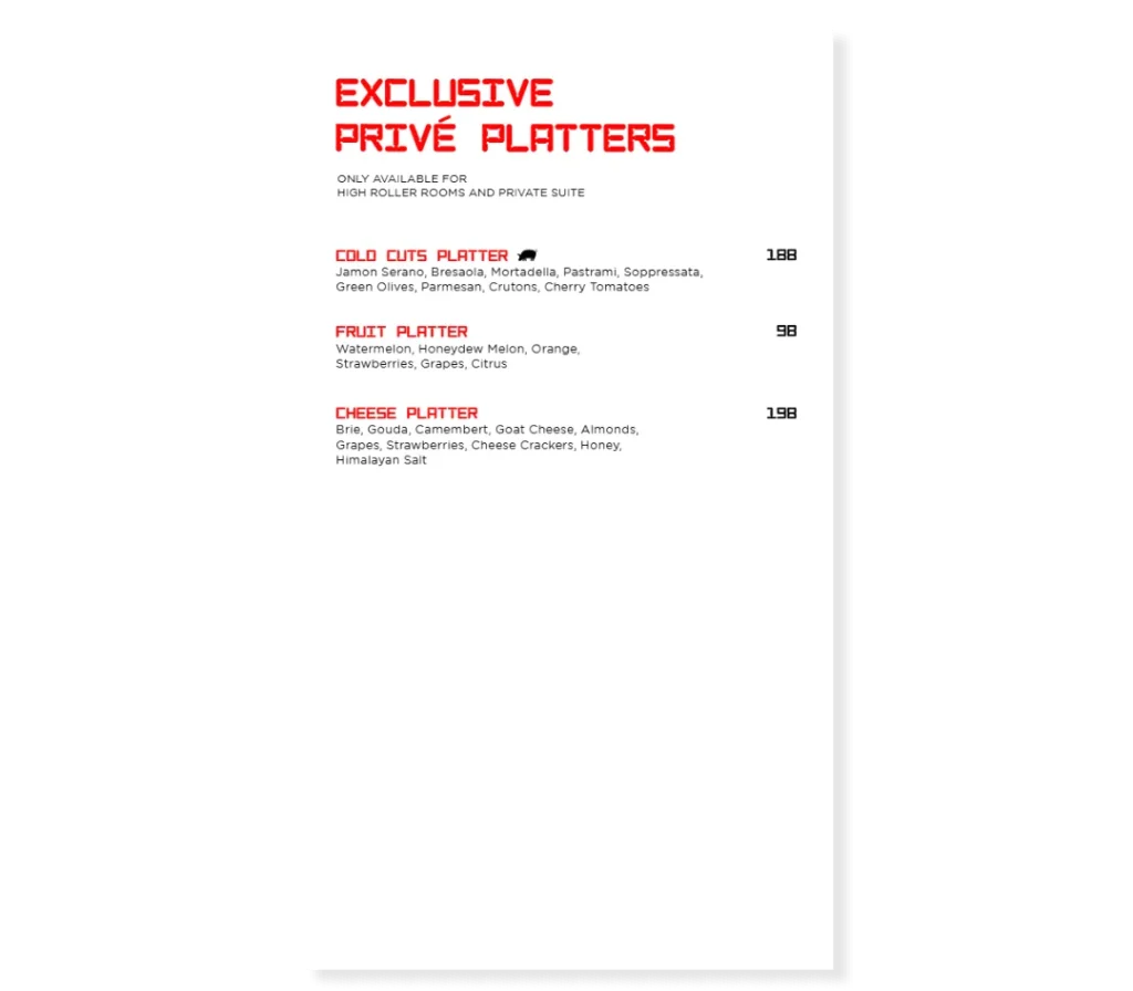 vault jakarta menu